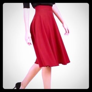 Sexy red midi skirt